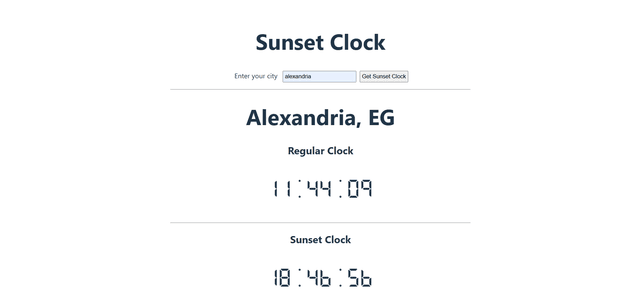 Sunset Clock project screenshot