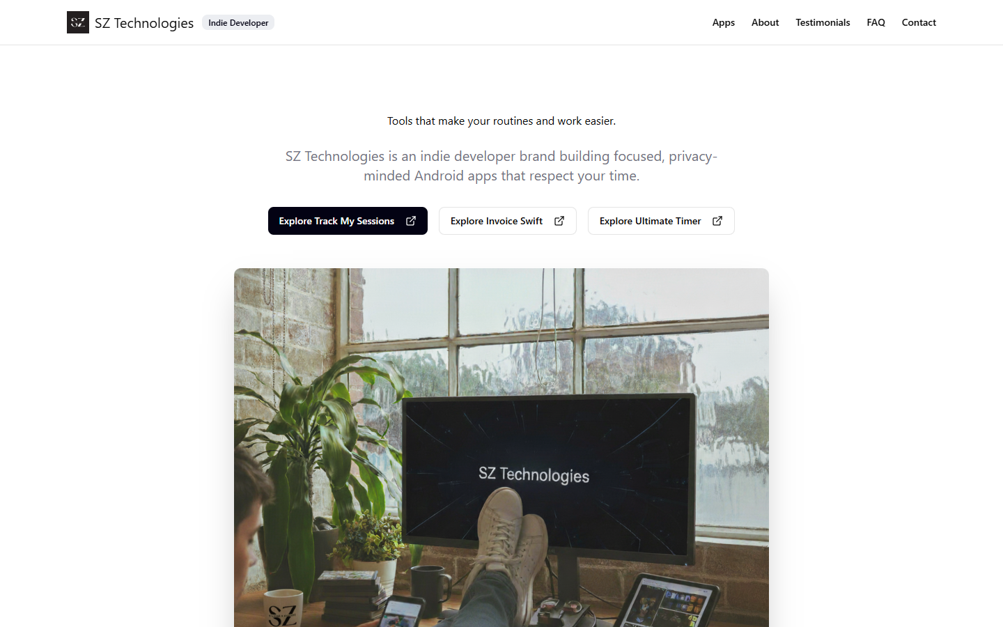 SZ Technologies website screenshot